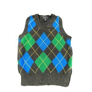Baby Gap Argyle Sweater Vest 18–24 Months Blue Green V Neck Knit